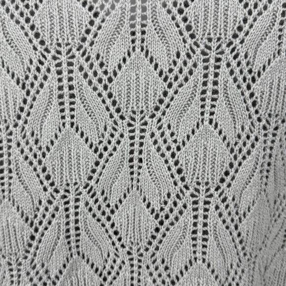 Peace Love World Boheme Open Stitch Novelty Sweater L Minimalist Loungewear Cozy - Picture 7 of 10